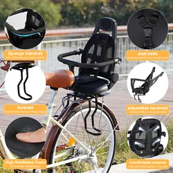 Child Bicycle Front Bike Seat  Fit Mountain Bikes Cruiser Bikes Folding Bikes Ultra Light Portable Toddler Bike Seat