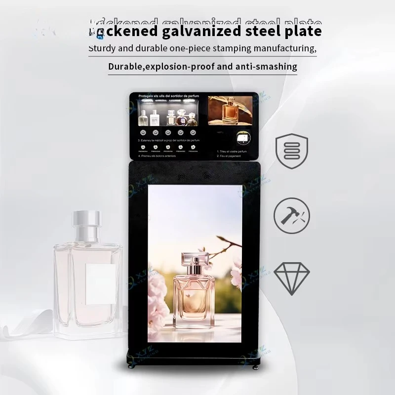تخصيص آلة بيع رذاذ عينة العطر 43 بوصة شاشة إعلانات آلة بيع العطور الدائمة