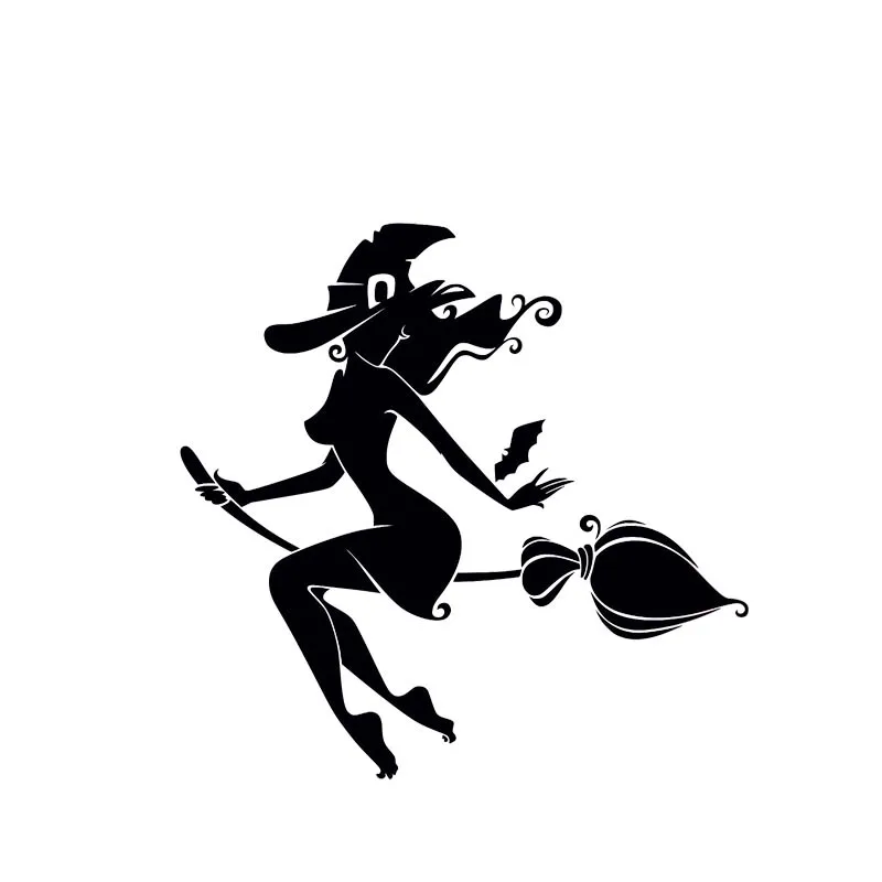 Car Sticker Flying Sexy Witch Girl Fashion Vinyl Sticker Car Bumper Rear Window Body Decoration Decals Waterproof Sunscreen,15cm