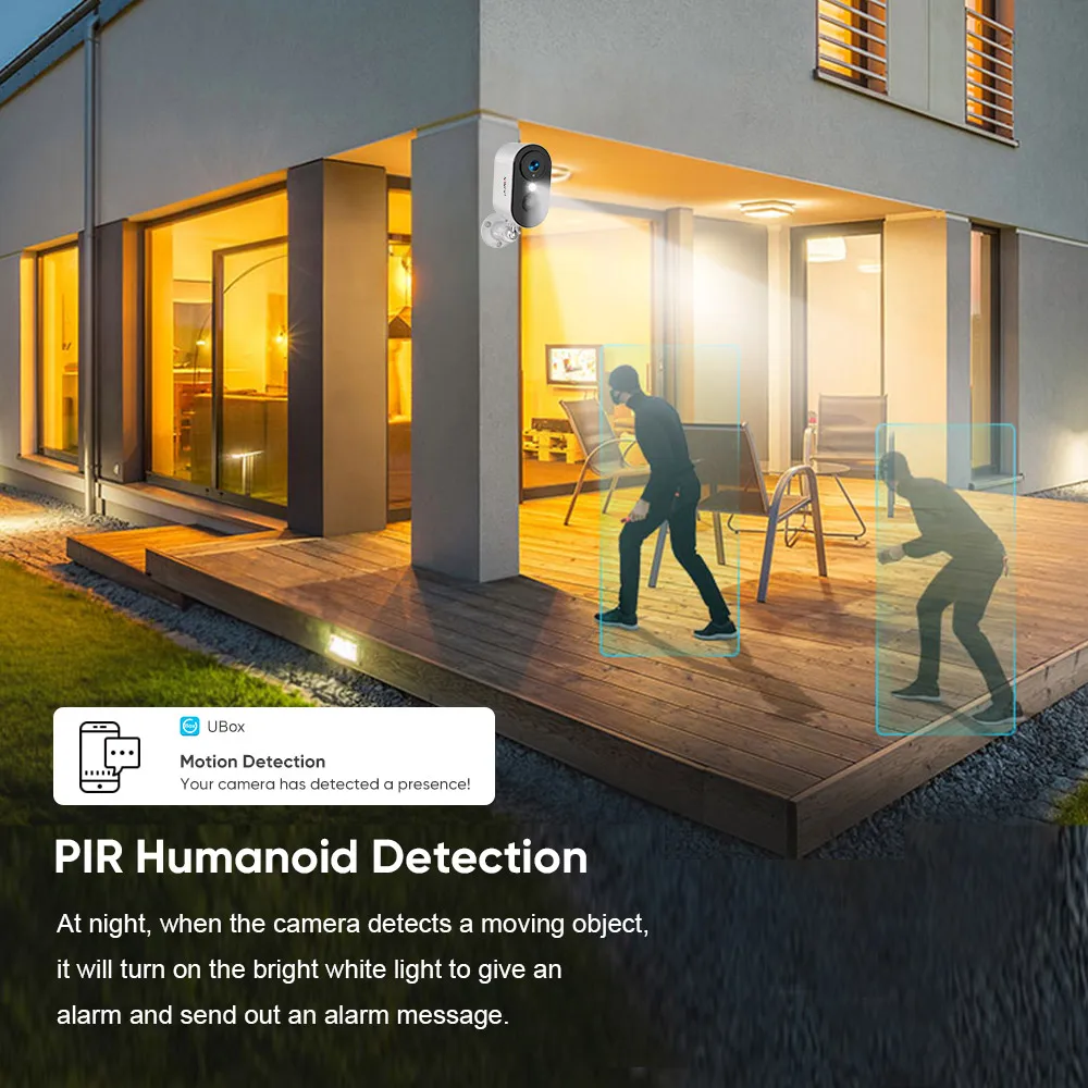 LS VISION 4MP WiFi/4G Telecamere di sicurezza Telecamera WiFi esterna wireless alimentata a batteria Faretto PIR Rilevamento umano Conversazione bidirezionale UBOX