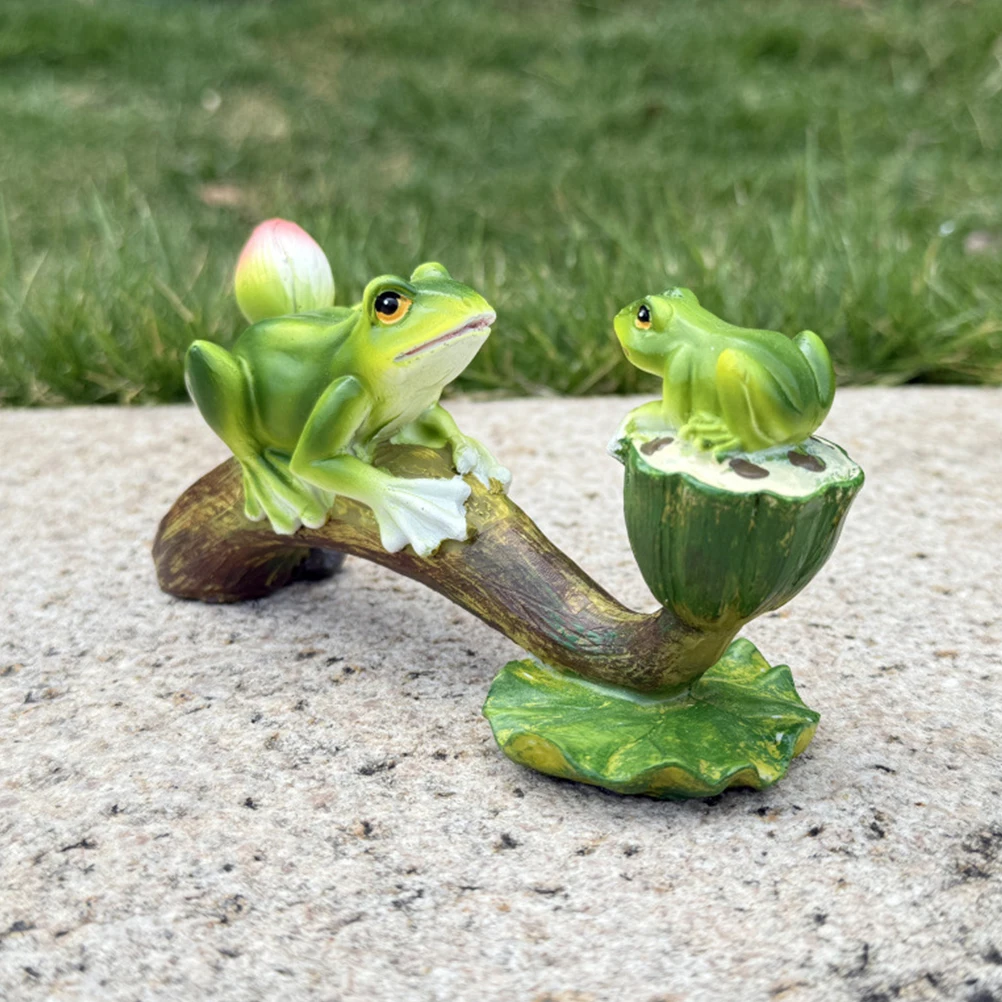 

Frog Statue Animal Figurine Sculpture Decor for Office Desk Resin Cute Ornament Craft
