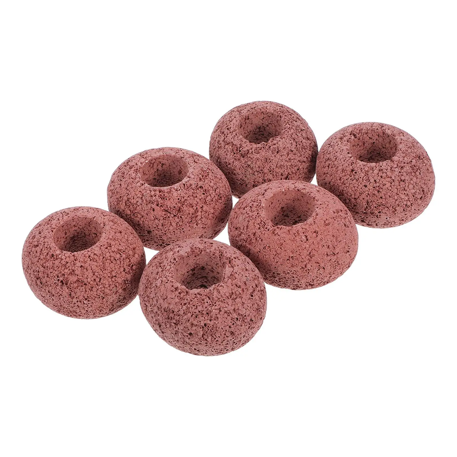 6 Pcs Volcanic Stone Ring Fish Tank Rock Decor Aquarium Accessories Decorations Base Volcano Ornament