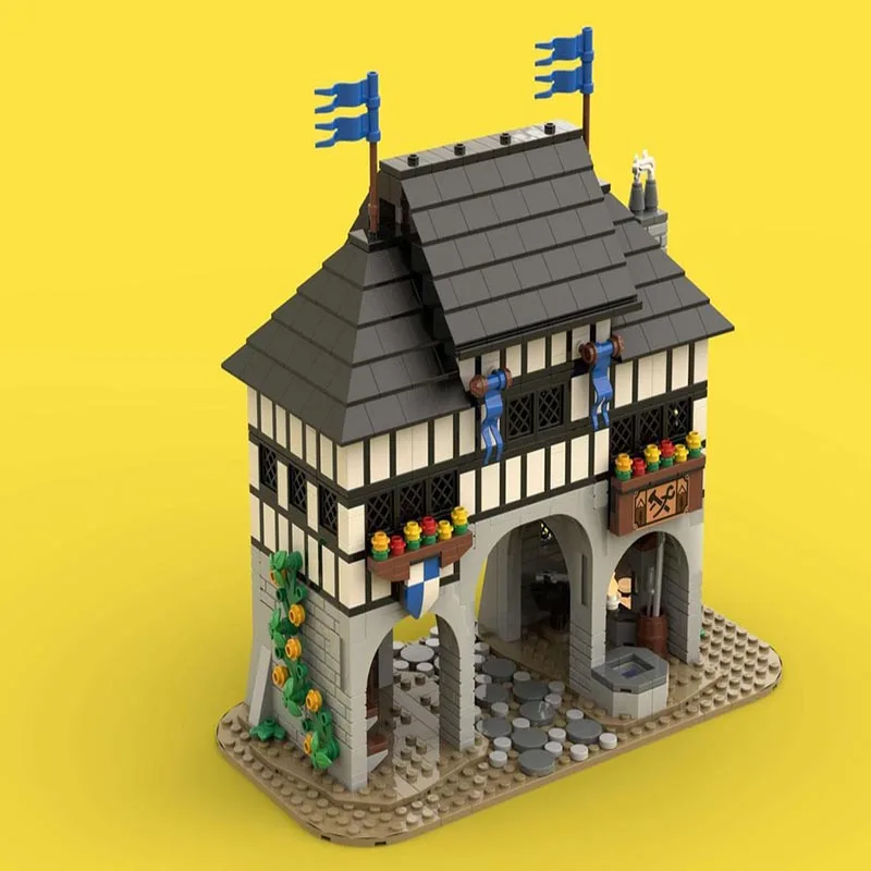 MOC-139581 1207ピース 小型粒子ブロック 中世の城門モデル おもちゃ ギフト