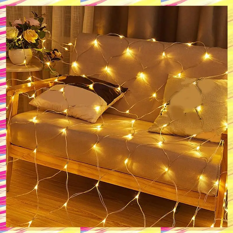 

ABJJ Star Fishing Net LED String Outdoor String Fairy Night Lights Holiday Bedroom Home Party Christmas EU Plug