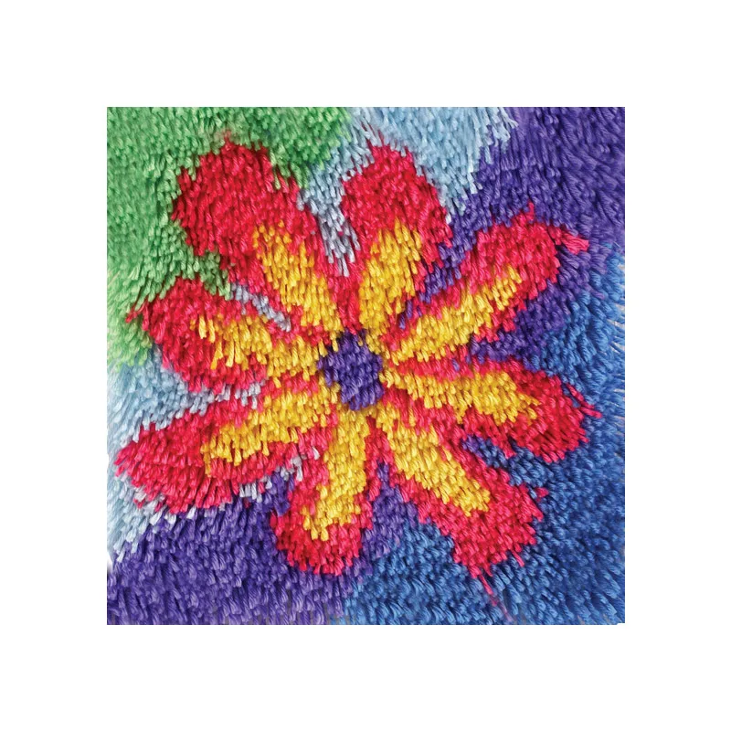 New Decorative Cartoon Carpet Crocheting Kit DIY Cushion Carpet Flower Latch Hook Rug Kit Needlework Crocheting Embroidery