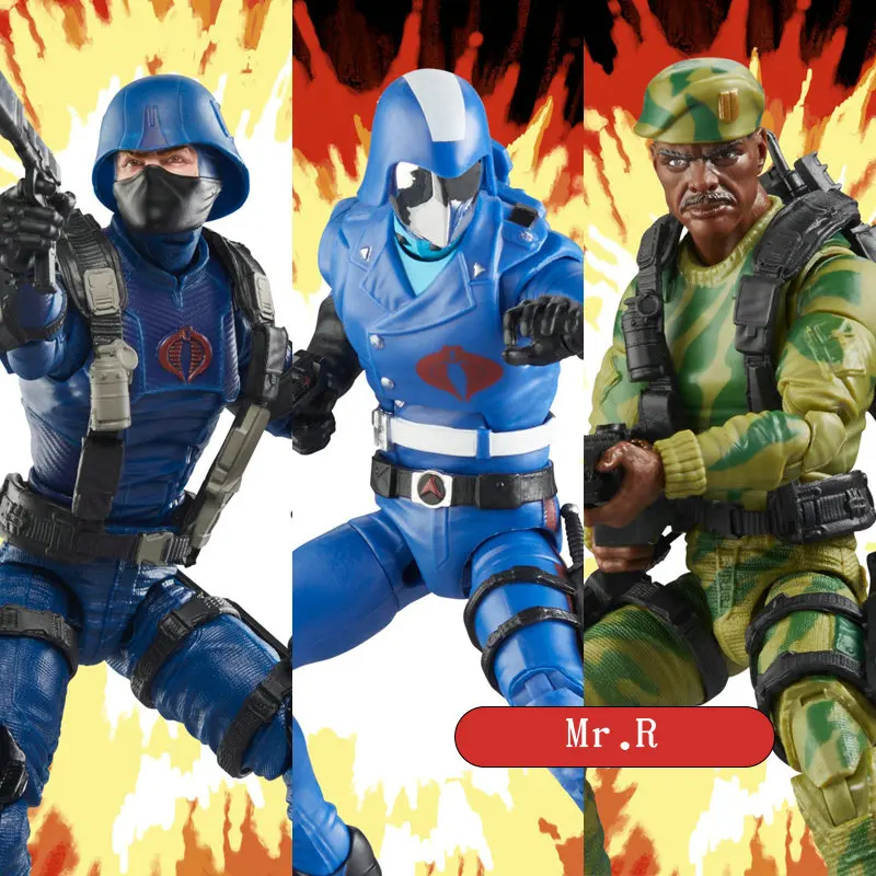 Genuine G.I.Joe GIJoe Cobra Trooper,Sgt Stalker,Cobra Commander Action Figure Model Toy 6in Soldier Collection Gift