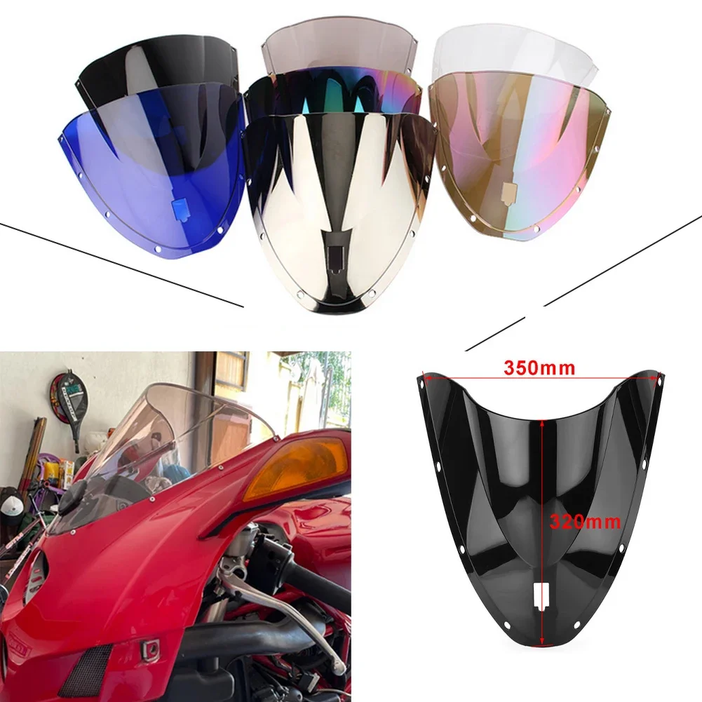 Motorcycle Windshield Double Bubble WindScreen Visor Fairing Deflector For Ducati 749 749R 749S 999 999R 999S 2005 2006 2007