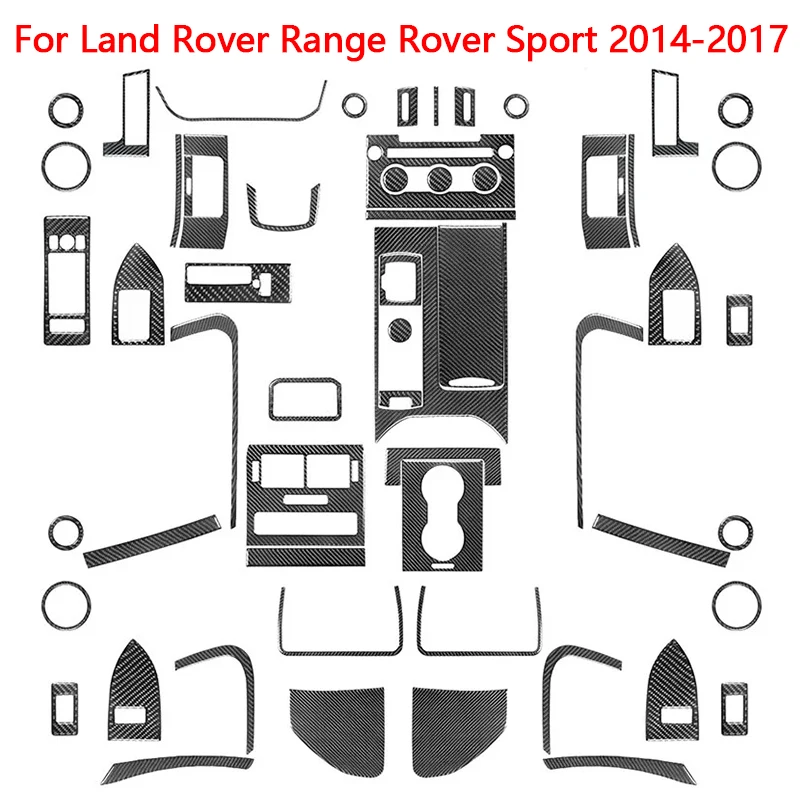For Land Rover Or Range Rover Sport 2014 2015 2016 2017 Carbon Fiber Black Stickers Car Interior Decorative Accessories