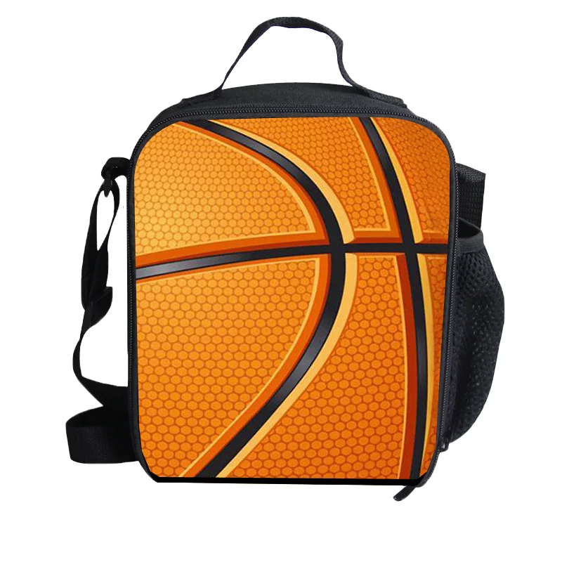 Basketball printed lunch bag, insulated bag, bento bag, handbag, children's outdoor crossbody bag