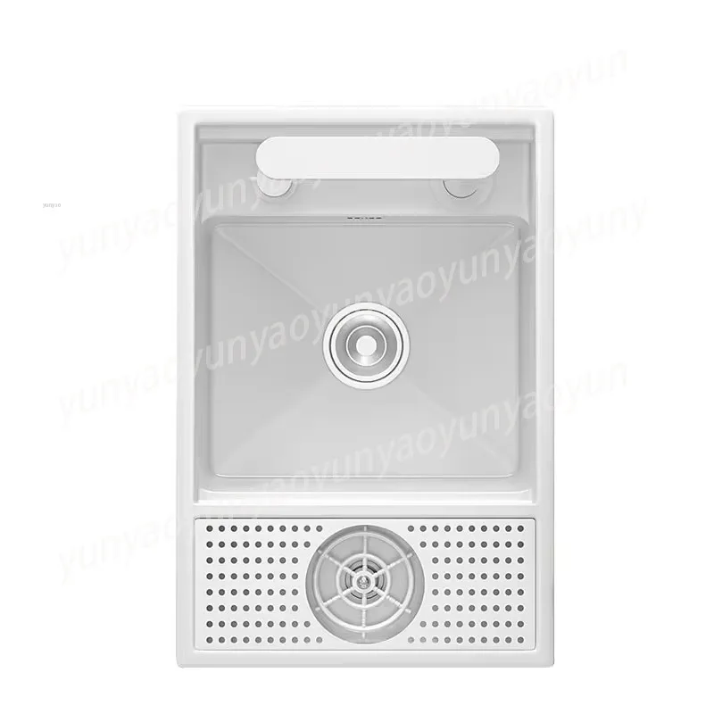 

White Bar Small Sink Mini Small Sink Island Invisible Small Size Sink Coffee Shop Concealed Cup Washer