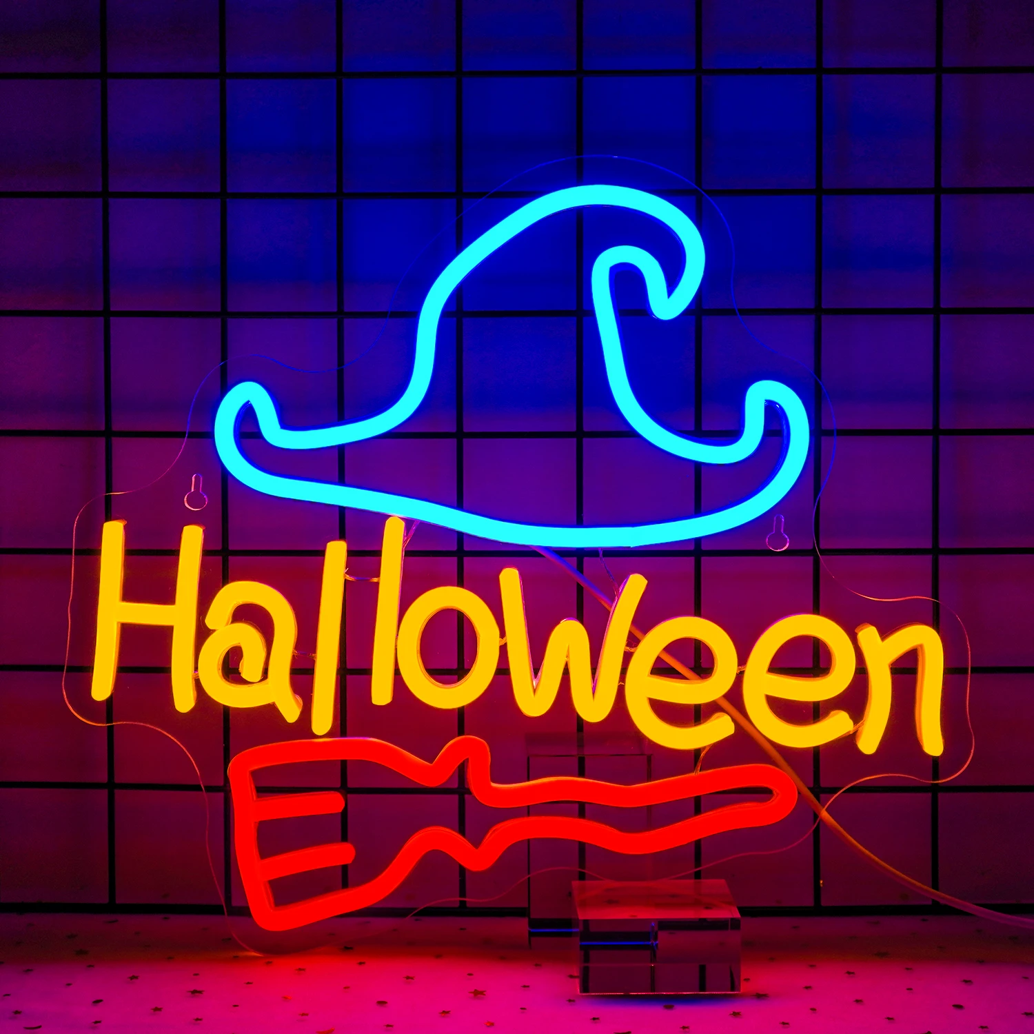 Witch Hat Halloween Neon Sign Halloween Art Wall Decor Sign Room Decoration For Party Home Door Bar Club Lamp Dimmable Decor