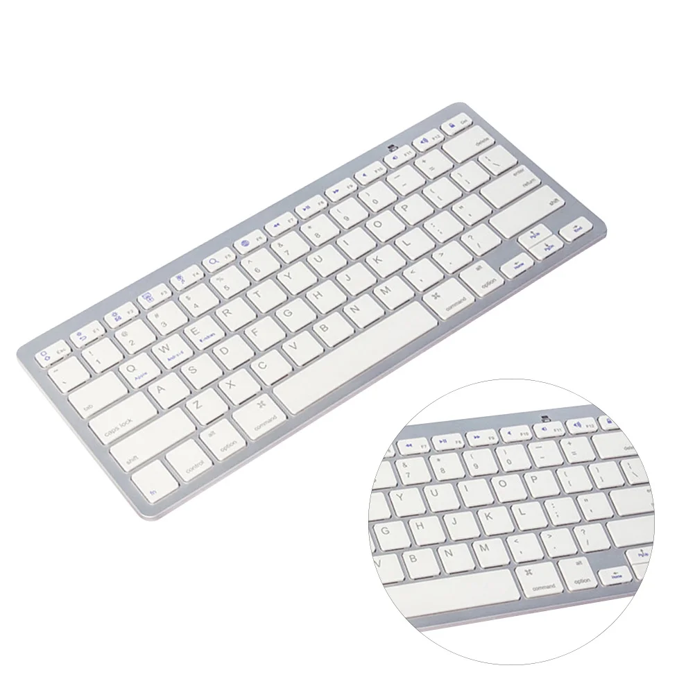 

Portable 78-Key Wireless Keyboard with Keys for Phone Tablet Computer White Without Wireless Keyboard