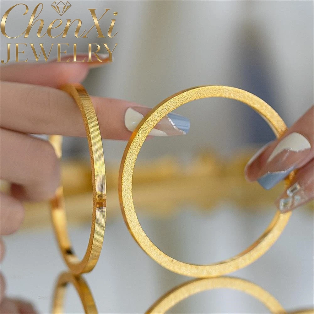 

High-End Sand Gold Twisted Pattern Bracelet Luxury Quality Fashion Fine Jewelry Exquisite Elegant Popular Best Charms Young Gift