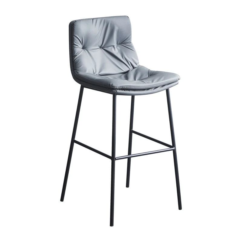 xx-Simple Modern Bar Chair Decorative Comfortable Nordic High Bar Chair Counter Black Upholstered Taburetes De Bar Furniture*