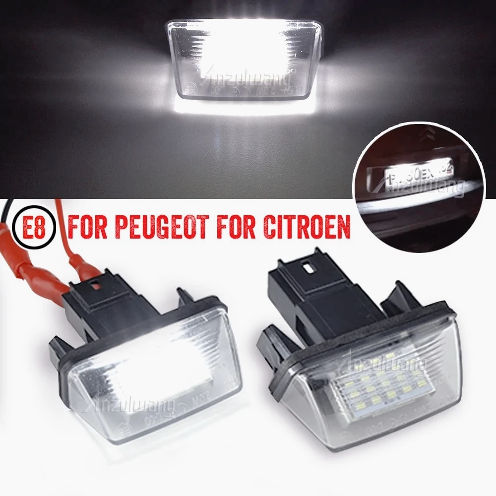 

ZZ-LED License Number Plate Lamp Light For Peugeot 206 207 306 307 308 406 407 Partner Tepee Citroen C3 C4 C5 BERLINGO SAXO XSAR