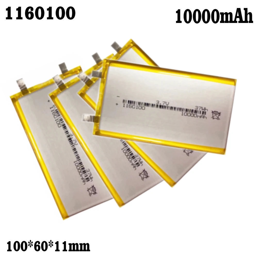 1-10pcs 1160100 battery 3.7V 10000mAh Lithium polymer Rechargeable Batteries For Tablet PC Power Bank MP4 Remplacement bateria