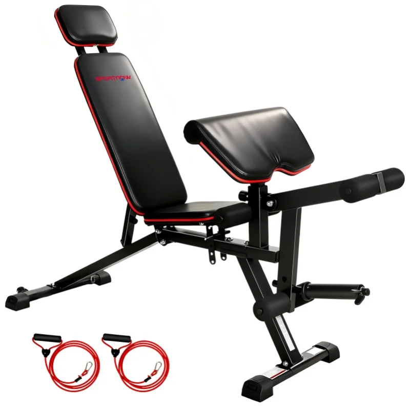 SPORTNOW Hantelbank verstellbar bis 300 kg 3 in 1 Trainingsbank mit Beinstrecker