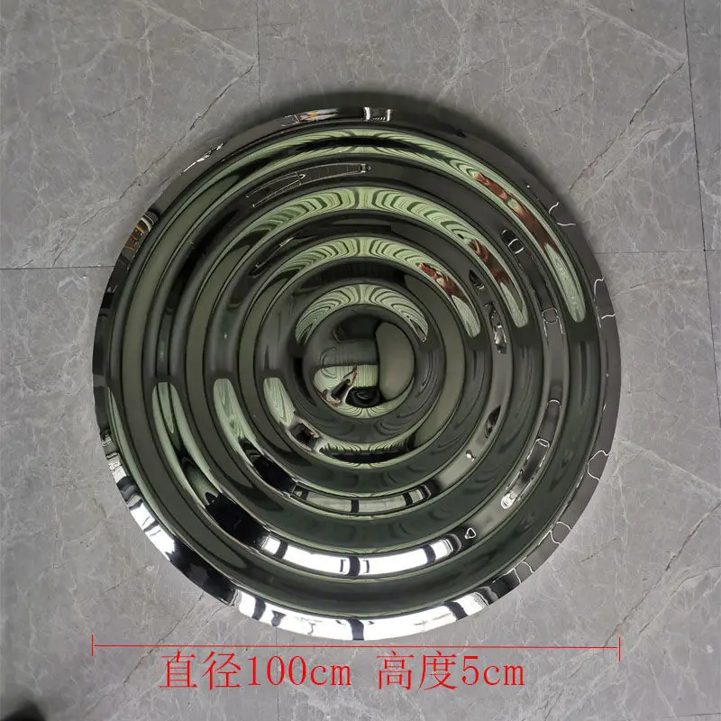 Custom Stainless Steel Drop Wave Ripple Mirror Sculpture Waterscape Large Outdoor Abstract Garden Landscape Ornament