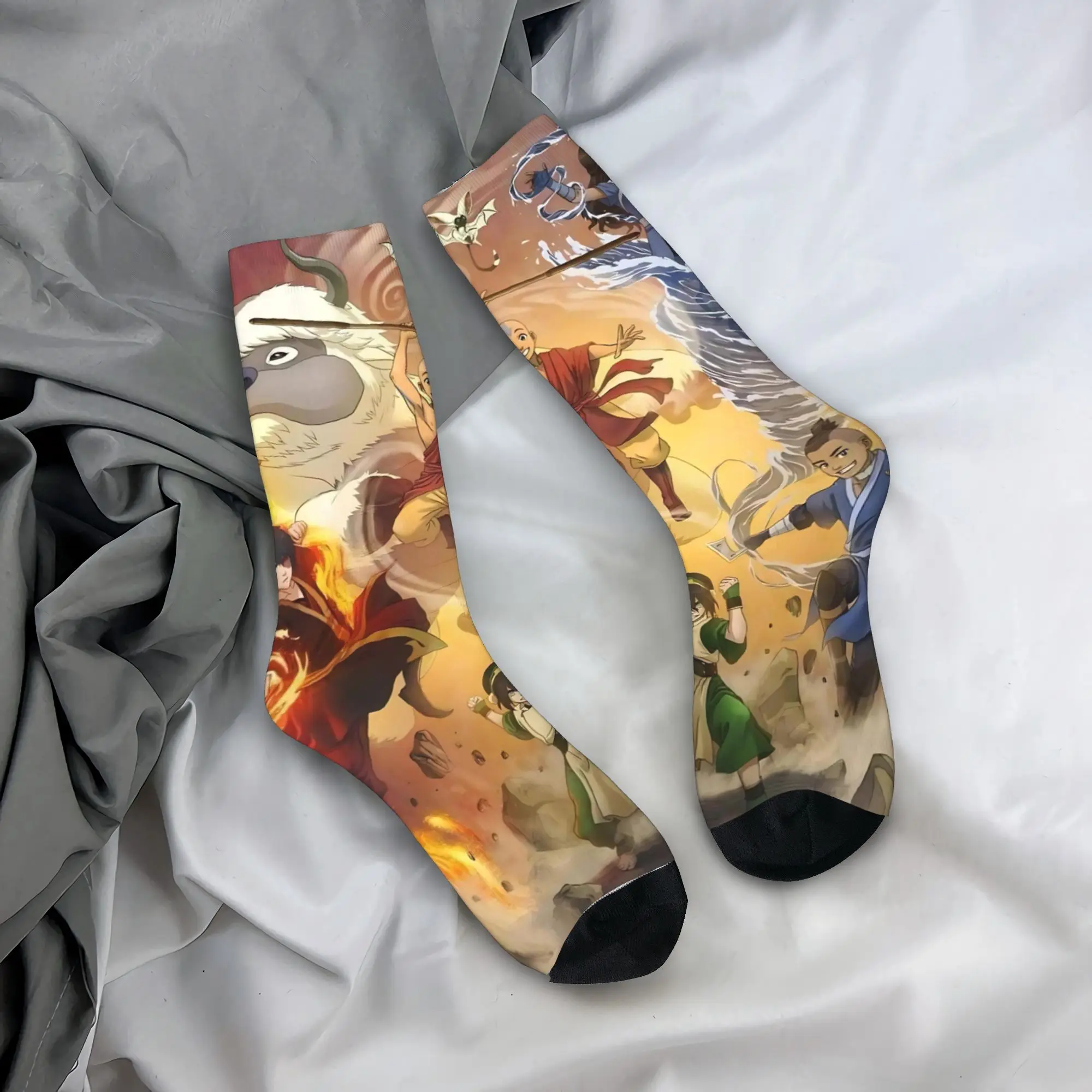 

Чулки «Аватарс: Последний маг воздуха», женские и мужские носки, дышащие носки в стиле ретро, осенние спортивные противоскользящие носки с узором на открытом воздухе, подарок