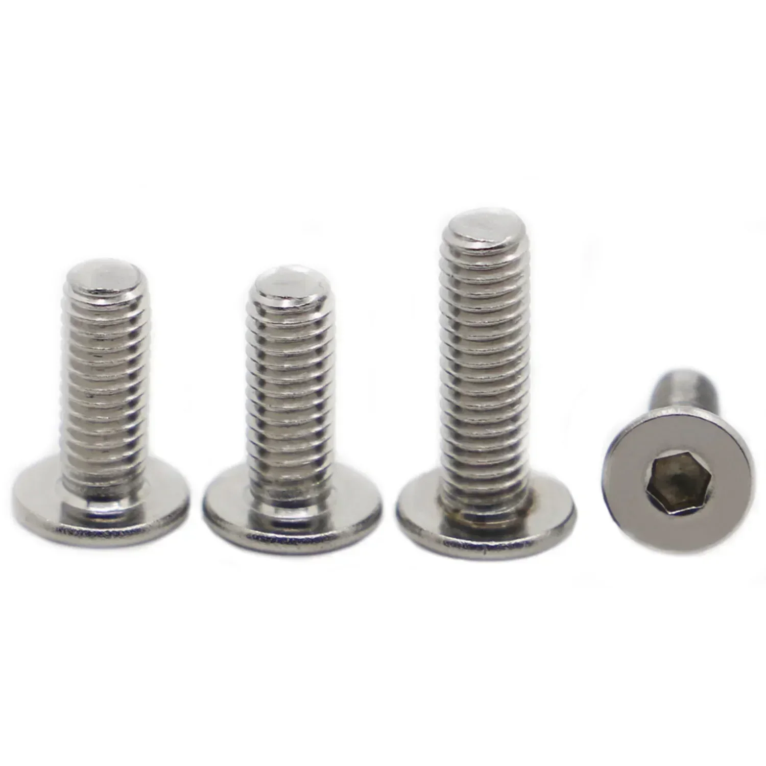 5-50PCS CM M1.6 M2 M2.5 M3 M4 M5 M6 M8 304 Stainless Steel Hex Socket Ultra Thin Super Low Flat Wafer Head Screw Bolt