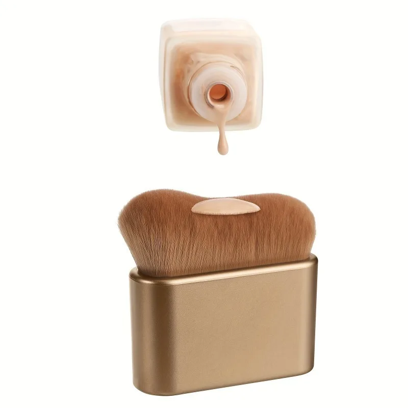 1PC Golden Large Self Tanning Blend Brush Professional Kabuki Brushes Powder Foundation Blusher Shadow Bronzer FaceandBody Brush