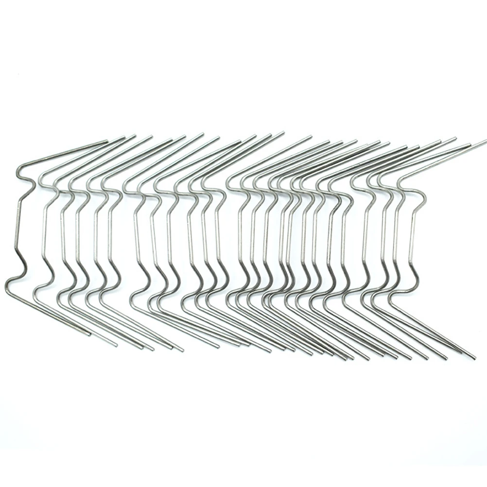 

100pcs Stainless Steel W-Shaped Ground Pegs Galvanized Metal Stakes For Tents Canopies Tarps Garden Landscaping Outdoor Use