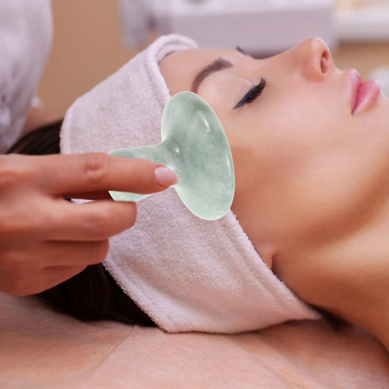 اليشم الفطر رئيس غوا شا الحجر الطبيعي أداة تدليك الوجه للوجه الرقبة الجسم العضلات الاسترخاء الساخن ضغط كشط مدلك