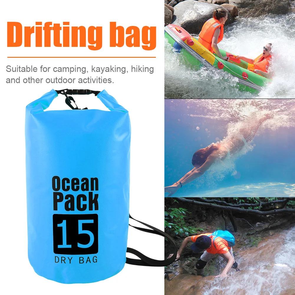 2-15L Waterproof Dry Bag Beach Swimming Bag Foldable Motorcycle Storage Pack Kayaking Rafting River Trekking Floating Water Sack