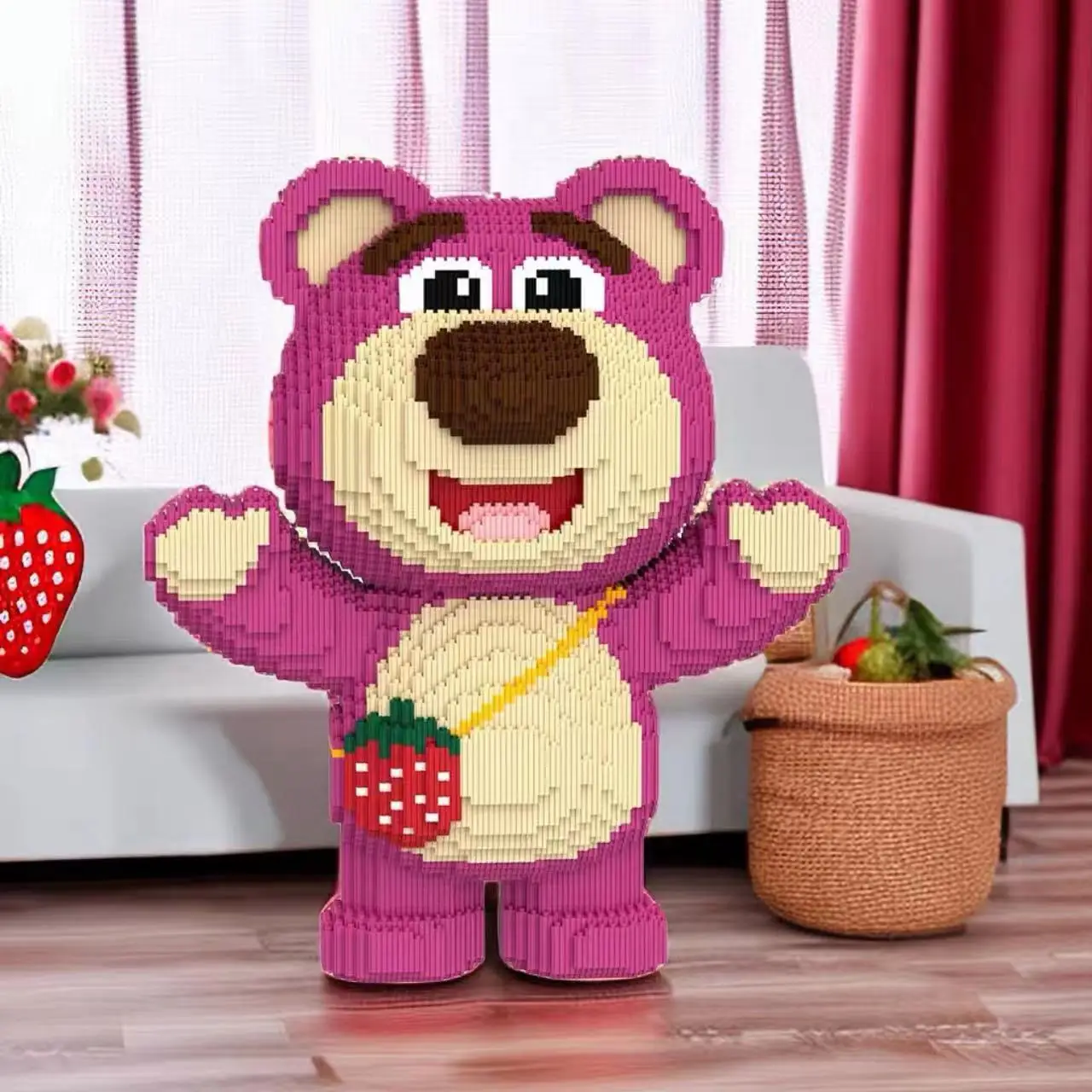 

Гигантский клубничный медведь 50 см, сборная игрушка, милый медвежонок, подарок для детей, модель, украшение для дома, игрушки, подарки, подарок на выпускной