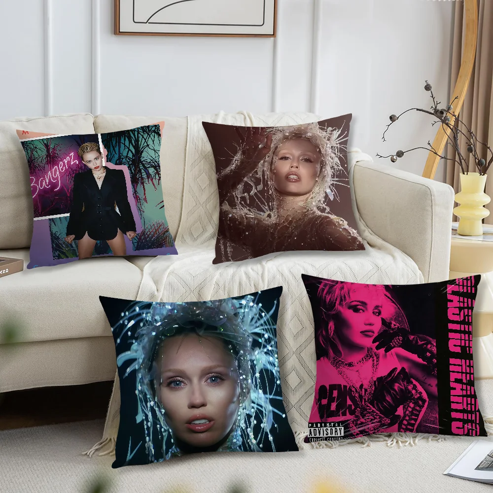 singer M-Miley C-cyrus Something Beautiful Comfortable soft Pillow Case for Sofa Living Room Home office Decor Protective Covers