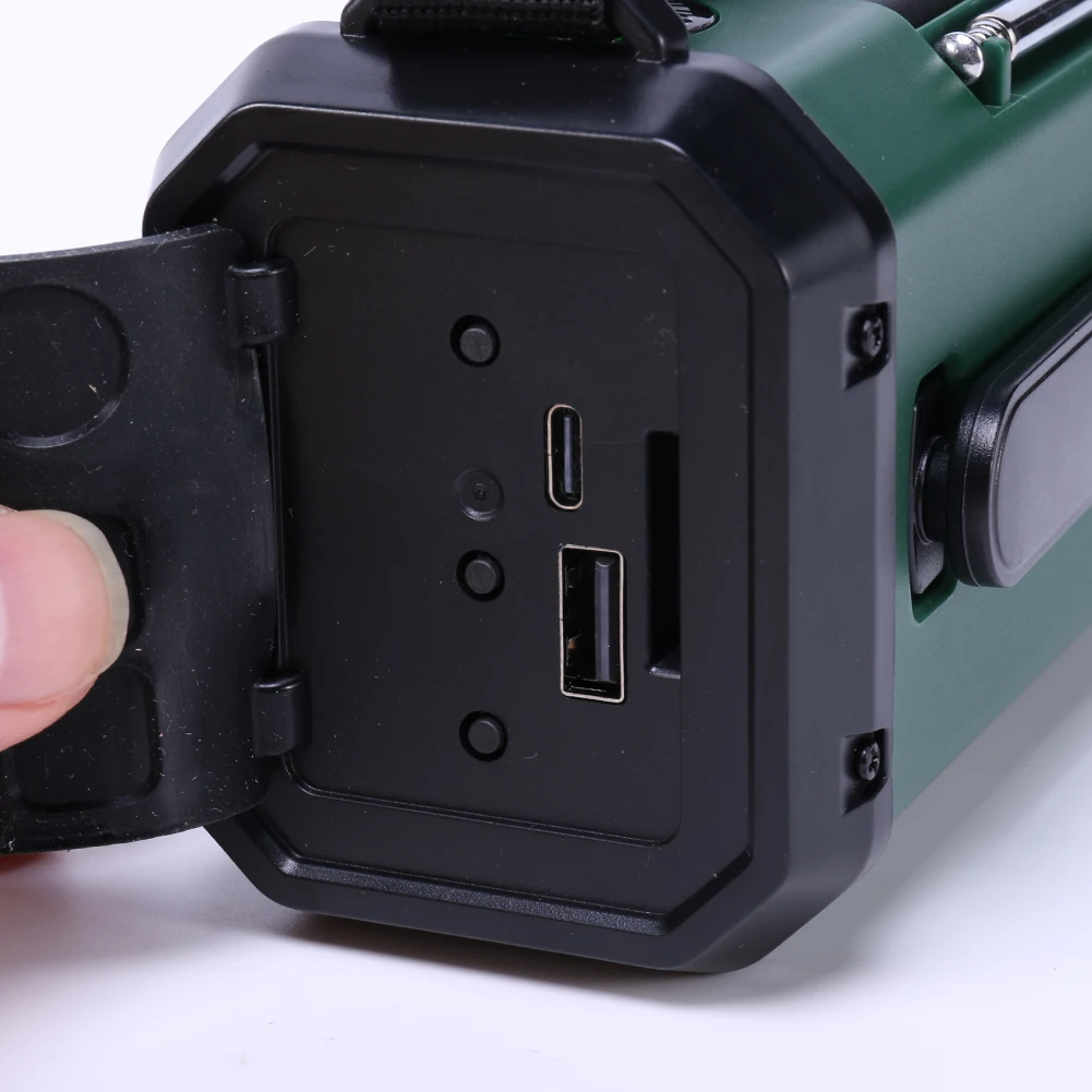 

Светодиодное аварийное метеорологическое радио с фонариком и лампой для чтения, 10000 мАч, с ручным динамо-генератором, зарядкой Type-C, солнечной зарядкой и компасом