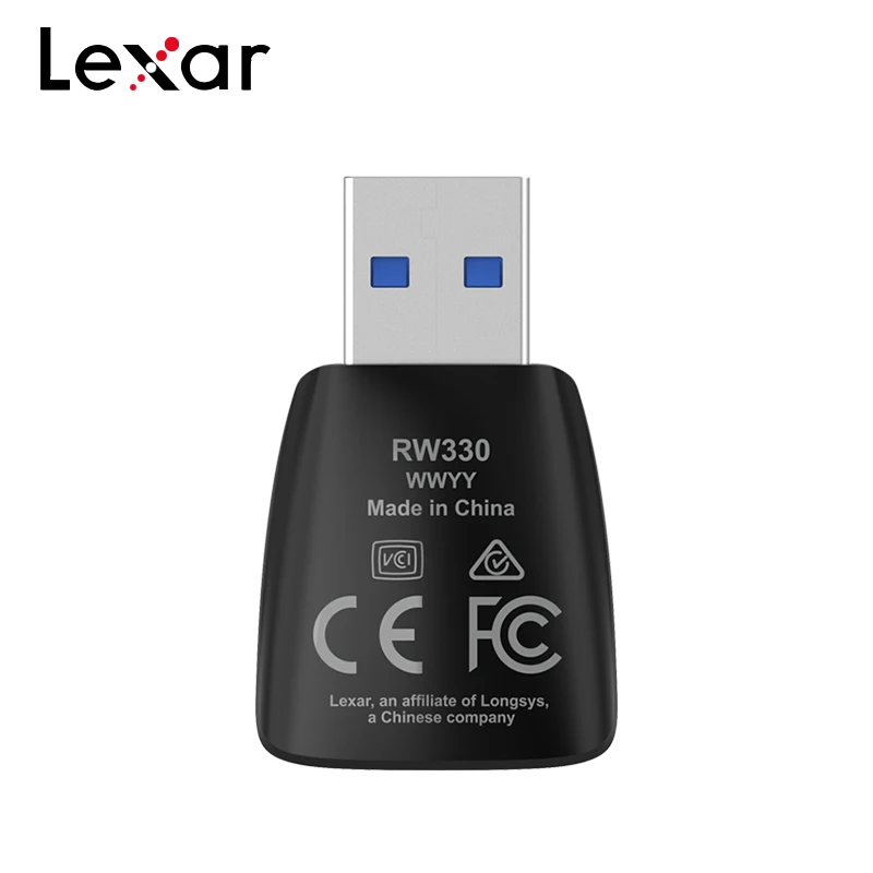 Устройство чтения карт Lexar USB3.2 Gen1 USB-A Устройство чтения флэш-памяти RW330 Высокоскоростное считывание до 170 МБ/с Устройство чтения карт UHS-I MicroSD Устройство чтения карт TF