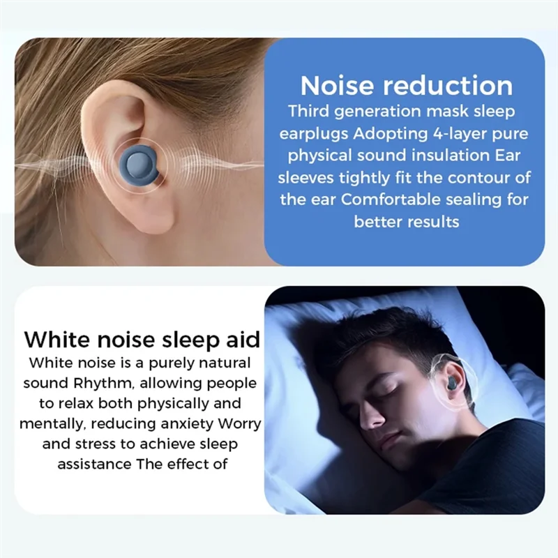 【Livraison Rapide】Anti Noise Ear Plugs For Sleep Silicone Earplugs Swimming Waterproof Ear Protector Noise Canceling Soundproof