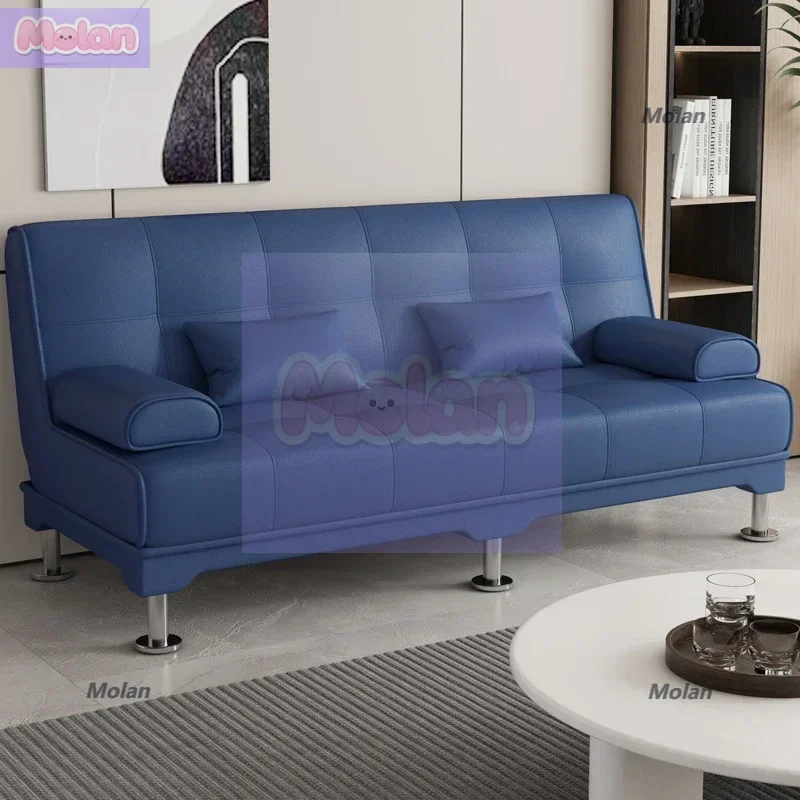 

Multifunctional folding sofa cat scratching leather technology cloth small apartment living room three people modern rental room