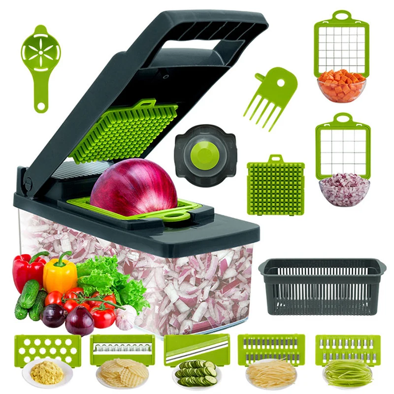 16 in 1 Multifunctional Vegetable Chopper Handle Food Grate Food Chopper Vegetable Slicer Dicer Cut Kitchen Items cocina