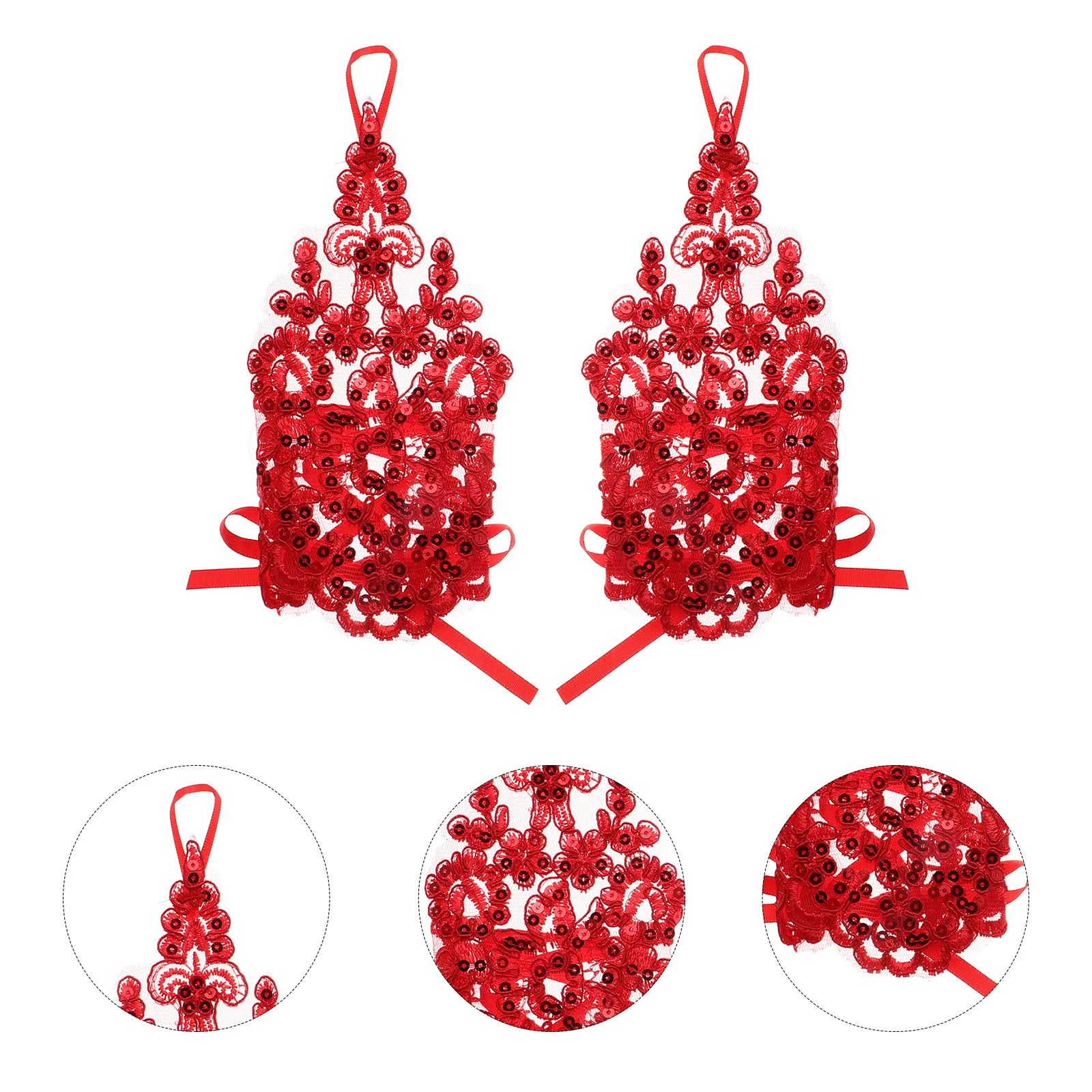 

1 Pair Kids Wedding Gloves Lace Girl Dress Up for Party Evening Performance