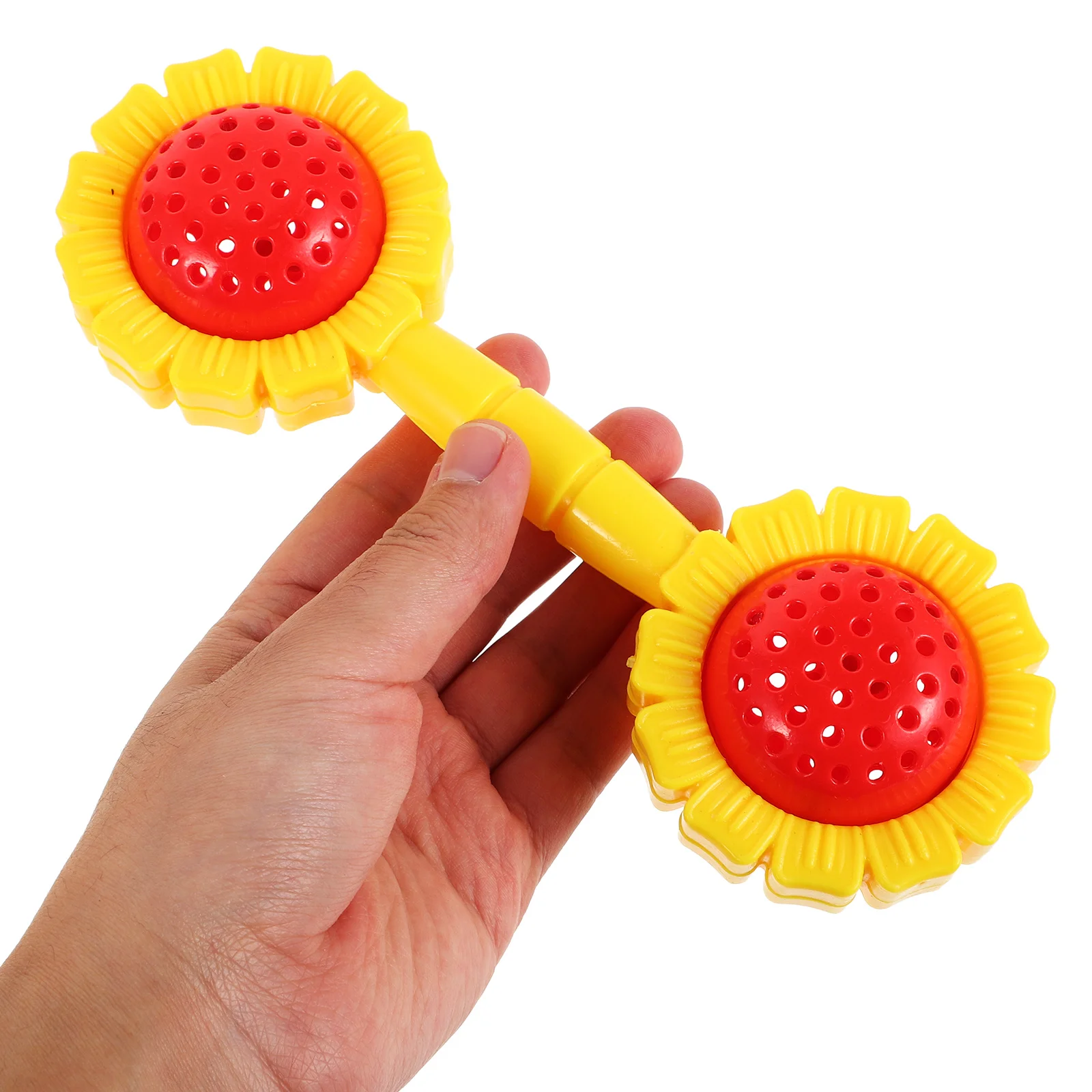 2 個ひまわりキッズハンドラトルダンベル幼児グリップ認知ベビートレーニングエクササイズラトルシェーカーモータースキル開発