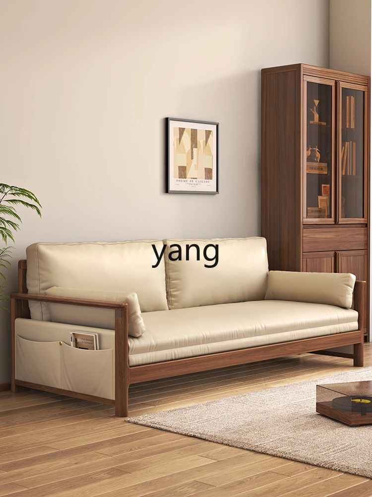 Lmm1 solid wood sofa bed modern push-pull retractable small apartment multi-functional storage bed