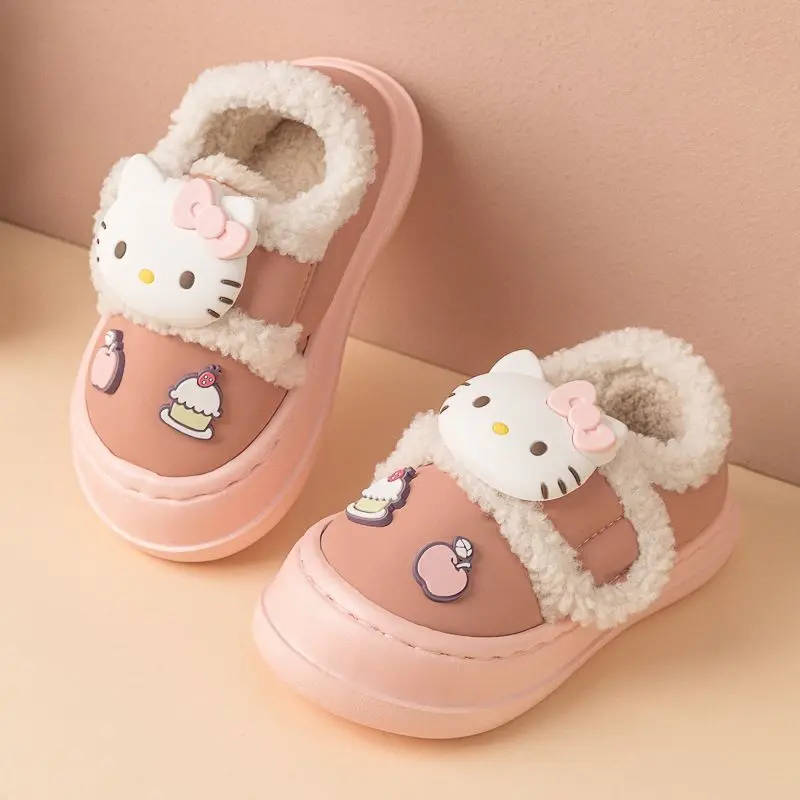 Hot Girl Kuromi Kawaii Fashion Cartoon Winter Student Anime Keep Warm Wear-Resistant Child Non Slip Cotton Slippers New Style