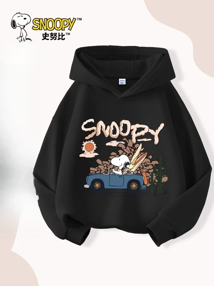 

New Cartoon Snoopy Pattern Printed Boy Sweatshirt Autumn and Winter Style Big Boy Trendy Hooded Top Children's Autumn Sportswear
