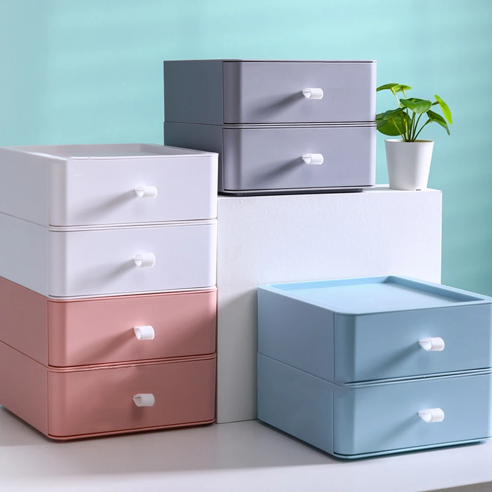 

Multi-layer Drawer Storage Box Holder Case Creative Boxes Three-layer Office Drawers Cabinet
