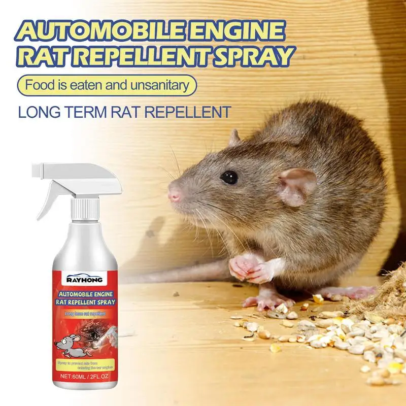 Spray d'huile de menthe poivrée pour la prévention des souris, spray de protection moteur, naturel, famille d'animaux, sûr, 60ml