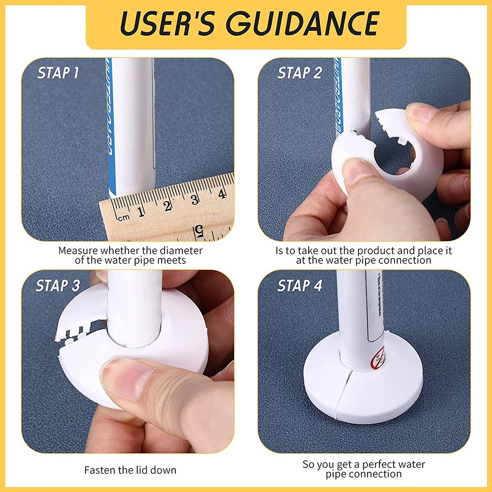 4pc 15mm Radiator Pipe Collars Cover Floor Decorative Radiator Plastic Water Pipe Cover Wall Duct Faucet Accessories