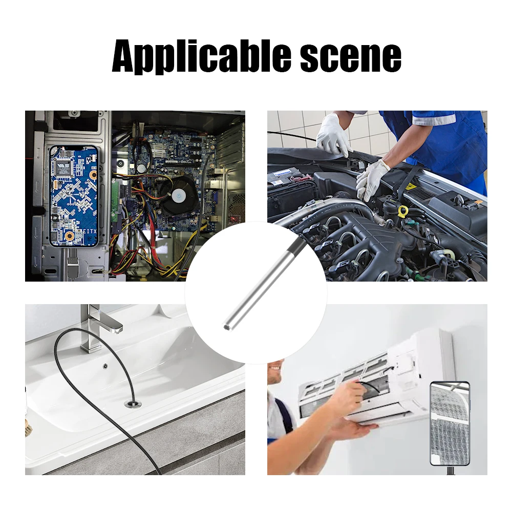 Dodosee 720p Mini Camera for Android Mac Windows 3.9mm HD Endoscope 3 in 1 Car Inspection Camera Pipe Borescope Micro USB Type C image 6