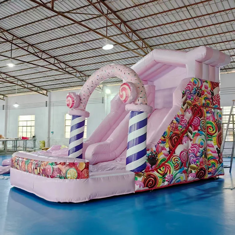 Factory Direct Sale Candy Castle Candy Inflatable Slide Candyland Bounce House