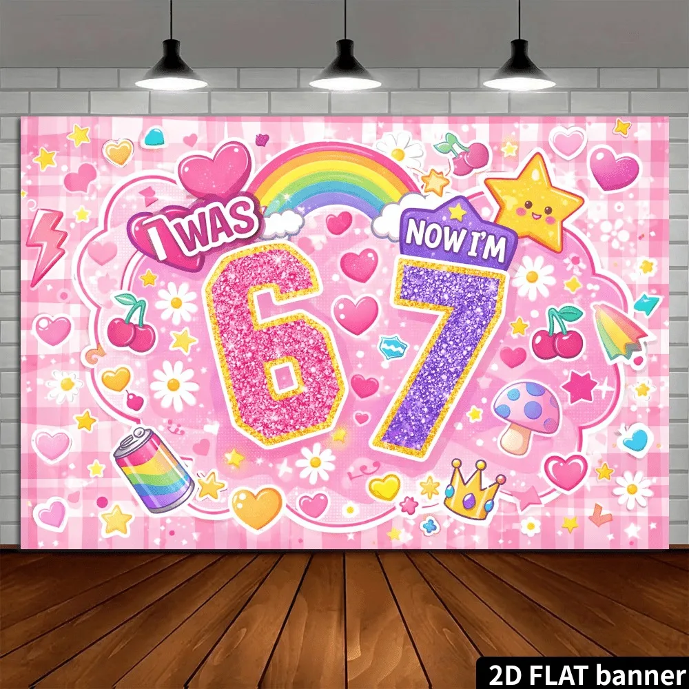 2D Flache Farbige Zahlen ICH BIN JETZT 6, WAR EHER 7 - Themen-Dekoration für Jungen- und Mädchen-Geburtstagsfeiern, Party-Hintergrund, Partyzubehör, Deko-Banner – Detail 4