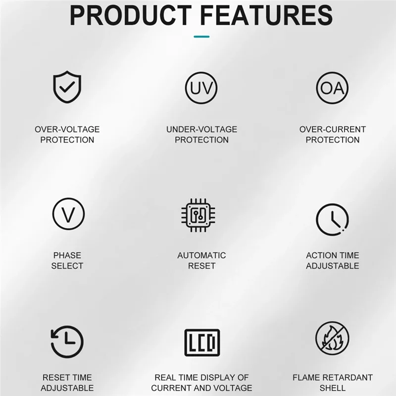 ABKI-TOMZN حامي مرحلات محدد الطور قابل للتعديل فوق وتحت حامي الجهد الحالي