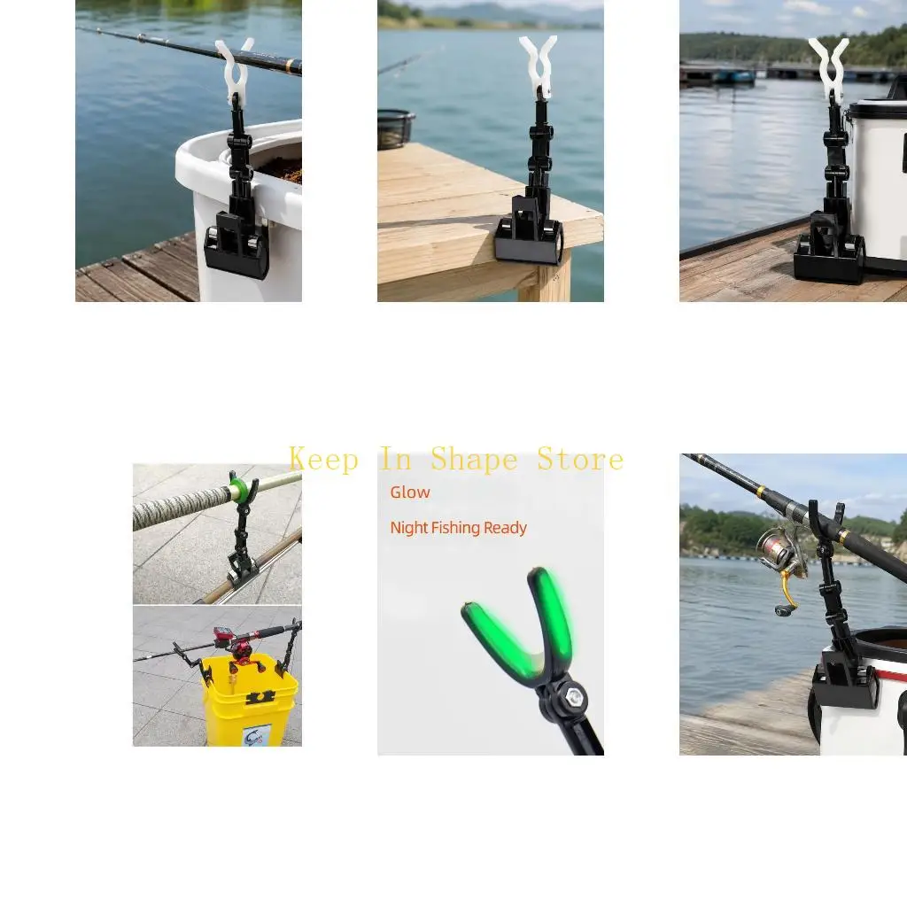 U1JC Practical ABS Rod Holder Clip Support Clip for Bucket Fishing and Rafts Setups