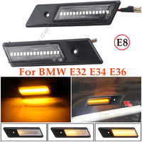 Dynamic Turn Signal LED Side Marker Mirror Light Flashing Indicator For BMW 3 5 7 Series E32 E34 E36 1990-1996 2pcs