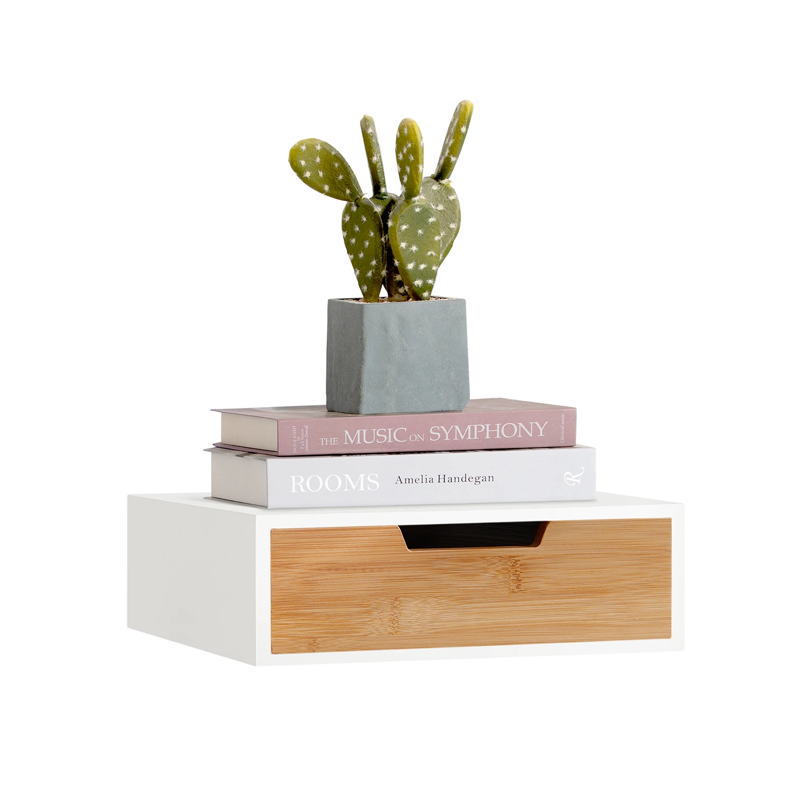 SoBuy FRG179 scatola per capsule di caffè Porta capsule in MDF e bambù per dispenser per capsule con supporto per monitor per capsule con cassetto